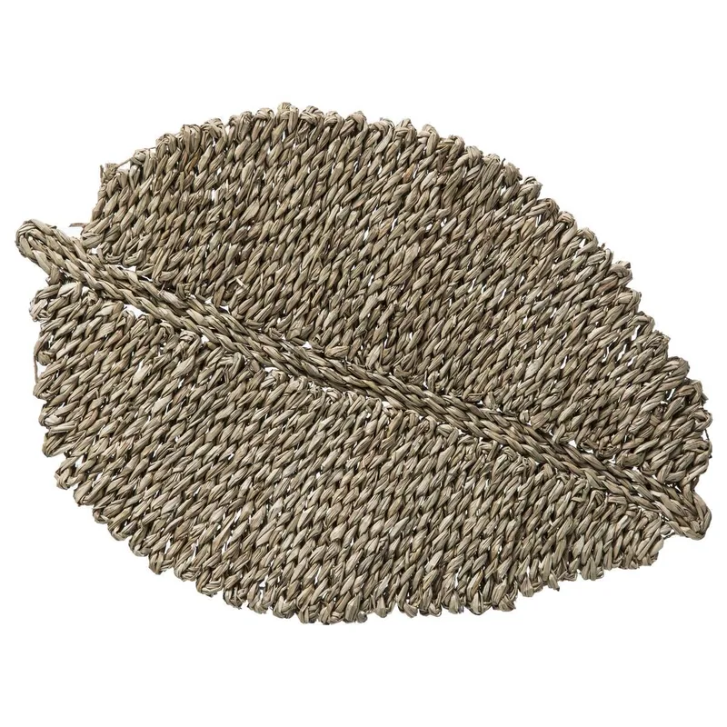 SG Secret de Gourmet Mantel Individual de Junco Modelo Hoja 49X34X1,5Cm - pack de 2 unidades