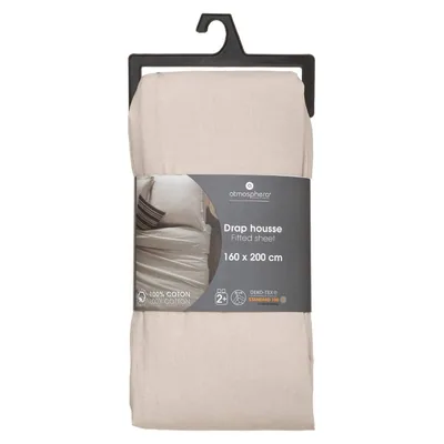 Atmosphera Createur D'Interieur Sábana ajustable color lino 160x200 cm – foto 3