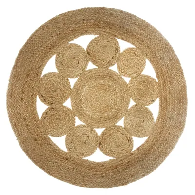 Atmosphera Createur D'Interieur Alfombra calada Esra en yute D. 80 cm
