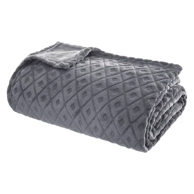 Atmosphera Createur D'Interieur Plaid Flan 3D Rhombus gris
