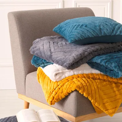 Atmosphera Createur D'Interieur Plaid Flan 3D Rhombus gris - 1 unidad – foto 2