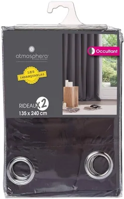 Atmosphera Createur D'Interieur Juego de cortinas blackout gris 135x240 cm – foto 2