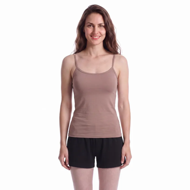 Playtex Camiseta de tirantes finos sin costuras mujer beige talla L