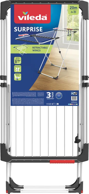 Vileda Surprise Tendedero extensible de acero y aluminio 20 metros