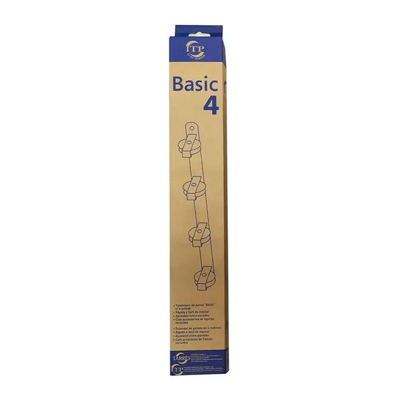 EDM Tendedero de pared Basic con 4 poleas blanco 47x5x5 cm