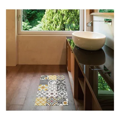 Stor Planet Alfombra vinílica acolchada Croma Patch gris y ámbar 45x75 cm - 1 unidad – foto 2