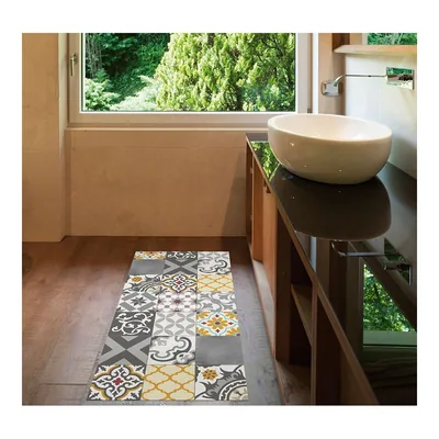 Stor Planet Alfombra vinílica acolchada Croma Patch gris y ámbar 50x110 cm – foto 2