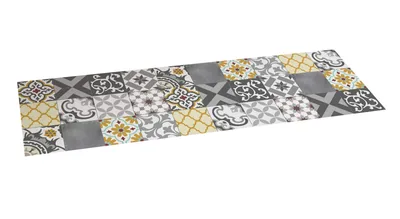Stor Planet Alfombra vinílica acolchada Croma Patch gris y ámbar 60x200 cm