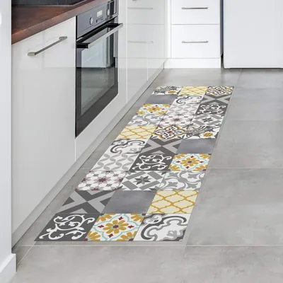 Stor Planet Alfombra vinílica acolchada Croma Patch gris y ámbar 60x200 cm - 1 unidad – foto 4