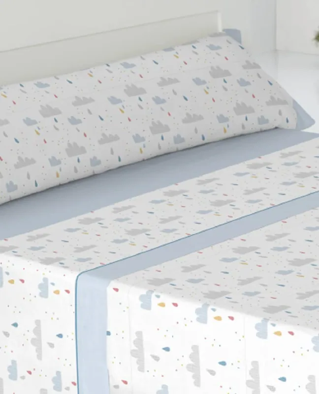 Casa Dorada del Mediterraneo Juego de sábanas infantiles nubes 105 cm