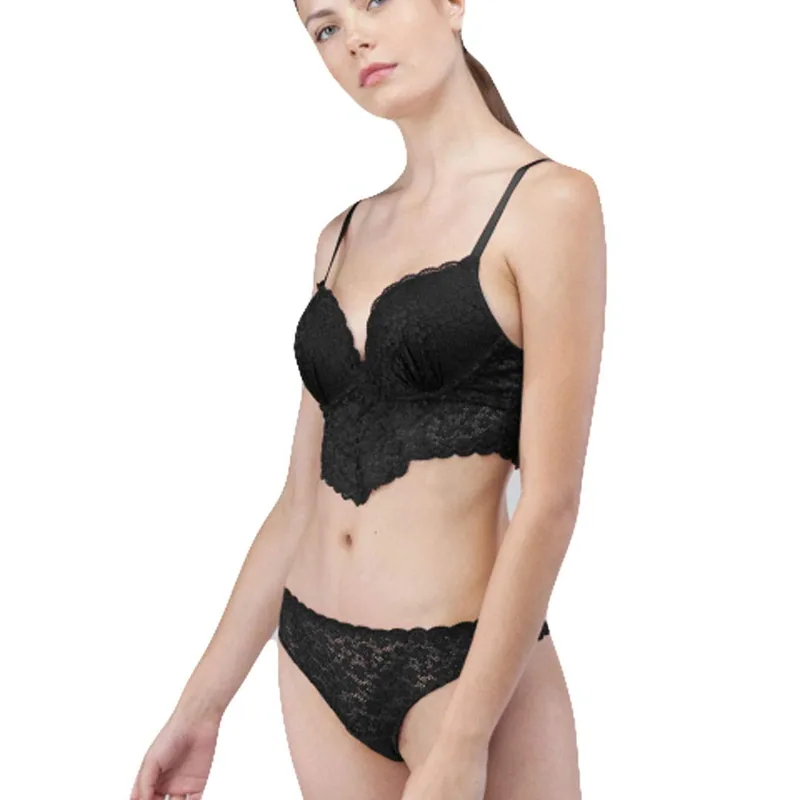 Gisela 3/0164-B Conjunto bralette push up negro talla 100