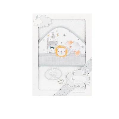 Interbaby Capa de Baño Bebe Blanco/Gris