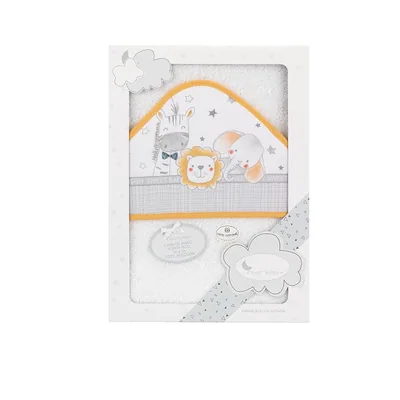 Interbaby Capa de Baño Bebe Blanco/Naranja
