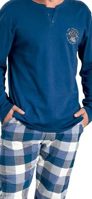 Muydemi 350506 Pijama de franela hombre azul talla M – foto 1
