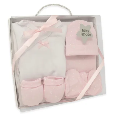 Duffi Baby Set primera puesta bebé recién nacido estrellas rosa