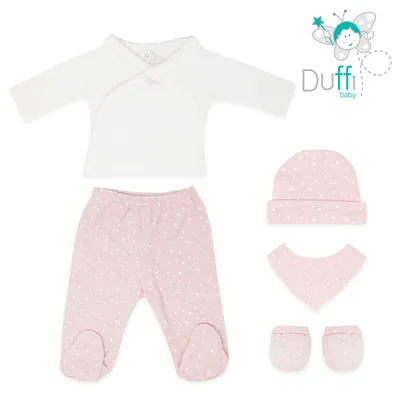 Duffi Baby Set primera puesta bebé recién nacido estrellas rosa – foto 3
