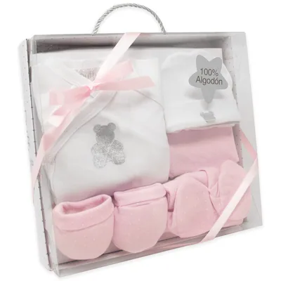 Duffi Baby Set primera puesta bebé recién nacido osito rosa – Ropa bebé y niño