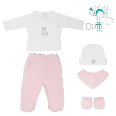 Duffi Baby Set primera puesta bebé recién nacido osito rosa – foto 3
