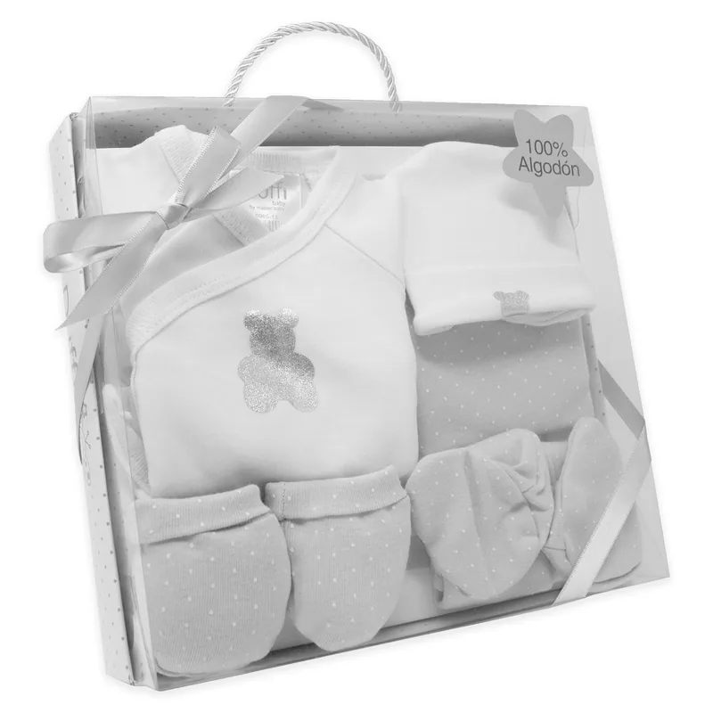 Duffi Baby Set primera puesta bebé recién nacido osito gris
