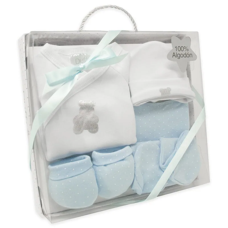 Duffi Baby Set primera puesta bebé recién nacido osito azul