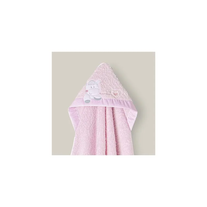 Interbaby Capa de baño para bebés · corazón amoroso en rosa · 1x1 m · 100% - 1 unidad