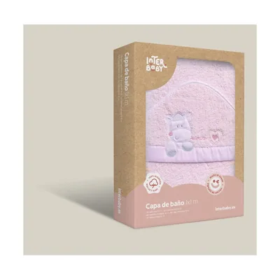 Interbaby Capa de baño para bebés · corazón amoroso en rosa · 1x1 m · 100% - 1 unidad – foto 3