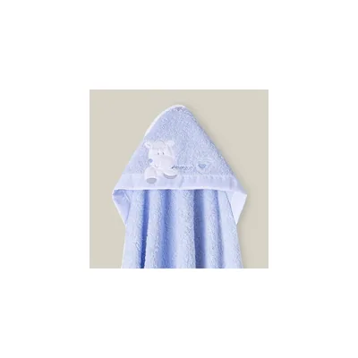 Interbaby Capa de baño para bebés · corazón amoroso en azul · 1x1 m · 100%