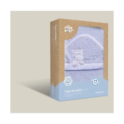 Interbaby Capa de baño para bebés · corazón amoroso en azul · 1x1 m · 100% - 1 unidad – foto 3
