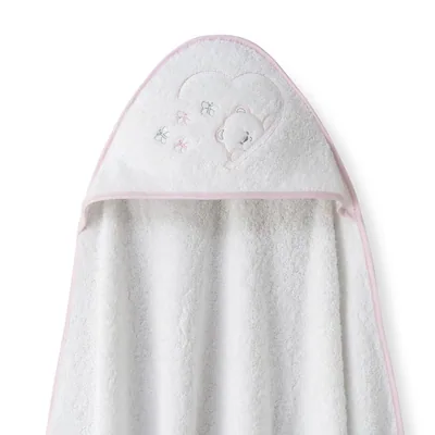 Interbaby Capa de Baño Bebe Blanco/Rosa + Babero - 1 unidad – foto 2