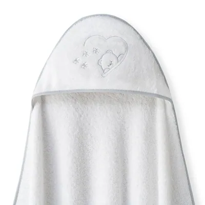 Interbaby Capa de Baño Bebe Blanco/Gris + Babero - 1 unidad – foto 2