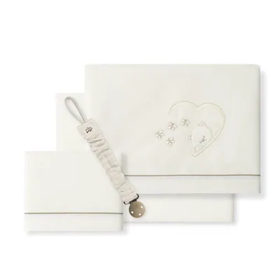 Interbaby Sábanas de cuna Oso Mariposa beige