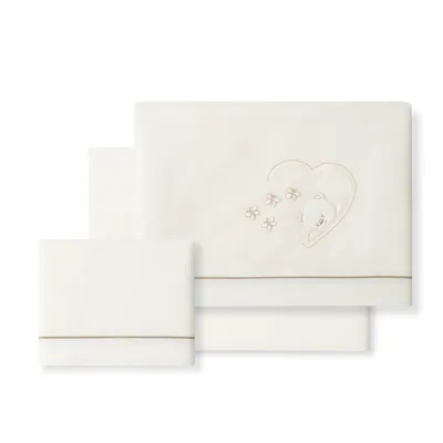 Interbaby Sábanas de cuna Oso Mariposa beige – foto 2