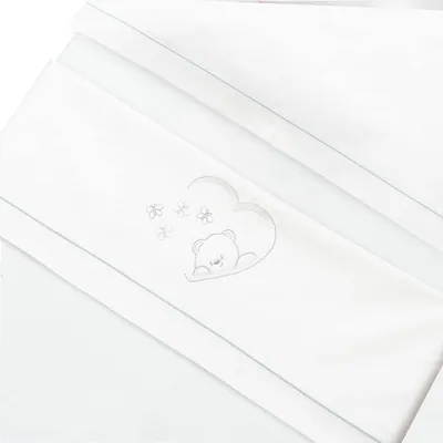 Interbaby Sábanas de cuna Oso Mariposa blanco y gris – foto 5