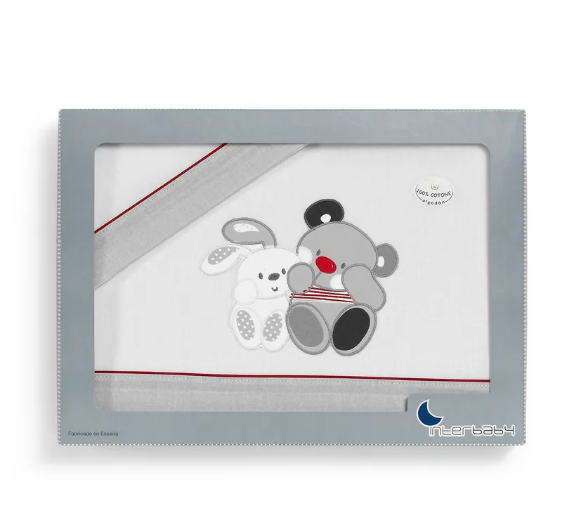 Interbaby Amigos 3033 Juego de sábanas para cuna blanco